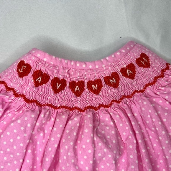 Poppy Kids Co 3 month pink polka dot valentines heart bubble Savannah Monogram - Picture 2 of 6